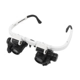Head Mount Magnifying Glasses 8X 15X 23X Hands Free Bracket Magnifier with 2 LED Lights for Watch Repair