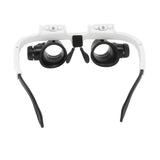 Head Mount Magnifying Glasses 8X 15X 23X Hands Free Bracket Magnifier with 2 LED Lights for Watch Repair