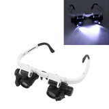 Head Mount Magnifying Glasses 8X 15X 23X Hands Free Bracket Magnifier with 2 LED Lights for Watch Repair