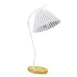 Table Lamp with Cloth Pleated Lampshade Metal Modern Nightstand Bedside Lamp for Bedroom Living Room White In Australia - Darrahopens