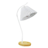 Table Lamp with Cloth Pleated Lampshade Metal Modern Nightstand Bedside Lamp for Bedroom Living Room White In Australia - Darrahopens