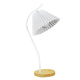 Table Lamp with Cloth Pleated Lampshade Metal Modern Nightstand Bedside Lamp for Bedroom Living Room White In Australia - Darrahopens