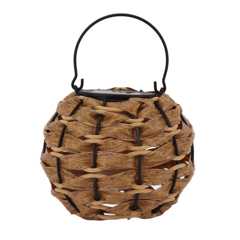 Outdoor Solar Lantern LED Waterproof Hollowed Rattan Ball Solar Hanging Light with Handle for Christmas Decorations Garden Yard Porch Lawn In Australia - Darrahopens