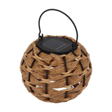 Outdoor Solar Lantern LED Waterproof Hollowed Rattan Ball Solar Hanging Light with Handle for Christmas Decorations Garden Yard Porch Lawn In Australia - Darrahopens