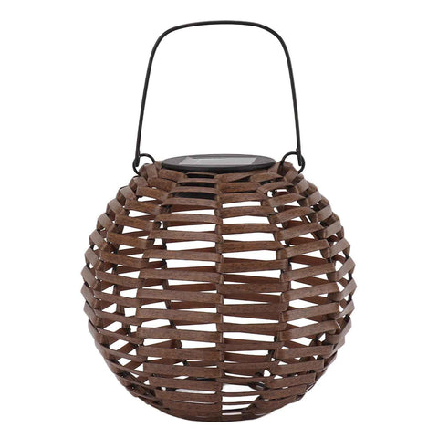 Rattan Solar Lantern Outdoor LED Hanging Lantern Waterproof Landscape Decorative Lamp for Garden Lawn Patio