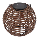 Rattan Solar Lantern Outdoor LED Hanging Lantern Waterproof Landscape Decorative Lamp for Garden Lawn Patio