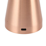 LED Portable Metal Table Lamp with Touch Sensor 3 Color Stepless Dimming Nightstand Desk Lamp Rechargeable Night Light Rose Gold