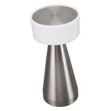 Portable LED Table Lamp 3 Color Temperatures Stepless Dimming 1800mAh Rechargeable Battery Nightstand Lamp Bedside Lamp Silver