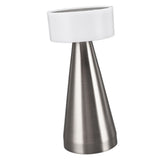 Portable LED Table Lamp 3 Color Temperatures Stepless Dimming 1800mAh Rechargeable Battery Nightstand Lamp Bedside Lamp Silver