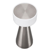Portable LED Table Lamp 3 Color Temperatures Stepless Dimming 1800mAh Rechargeable Battery Nightstand Lamp Bedside Lamp Silver