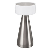 Portable LED Table Lamp 3 Color Temperatures Stepless Dimming 1800mAh Rechargeable Battery Nightstand Lamp Bedside Lamp Silver