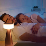 Portable LED Table Lamp 3 Color Temperatures Stepless Dimming 1800mAh Rechargeable Battery Nightstand Lamp Bedside Lamp Rose Gold