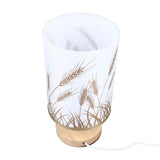 Small Table Lamp for Bedroom Dimmable LED Bedside Lamps Solid Wood USB Night Stand Lamp with Wheat Spike Lampshade Eye Caring In Australia - Darrahopens