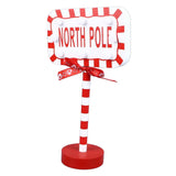 Christmas Stop Here Decor Metal Solid Wood LED Delicate Santa Stop Here Tree Topper for Christmas Party Rectangle 15.8x8x28.5cm In Australia - Darrahopens