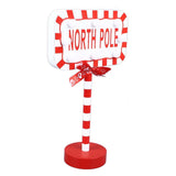 Christmas Stop Here Decor Metal Solid Wood LED Delicate Santa Stop Here Tree Topper for Christmas Party Rectangle 15.8x8x28.5cm In Australia - Darrahopens