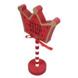 Christmas Stop Here Decor Metal Solid Wood LED Delicate Santa Stop Here Tree Topper for Christmas Party Crown 15.5x8.5x30.5cm In Australia - Darrahopens
