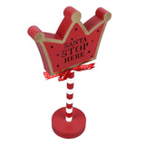 Christmas Stop Here Decor Metal Solid Wood LED Delicate Santa Stop Here Tree Topper for Christmas Party Crown 15.5x8.5x30.5cm In Australia - Darrahopens