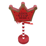 Christmas Stop Here Decor Metal Solid Wood LED Delicate Santa Stop Here Tree Topper for Christmas Party Crown 15.5x8.5x30.5cm In Australia - Darrahopens