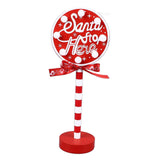 Christmas Stop Here Decor Metal Solid Wood LED Delicate Santa Stop Here Tree Topper for Christmas Party Round 12x8x30.5cm In Australia - Darrahopens