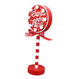 Christmas Stop Here Decor Metal Solid Wood LED Delicate Santa Stop Here Tree Topper for Christmas Party Round 12x8x30.5cm In Australia - Darrahopens
