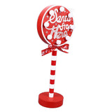 Christmas Stop Here Decor Metal Solid Wood LED Delicate Santa Stop Here Tree Topper for Christmas Party Round 12x8x30.5cm In Australia - Darrahopens