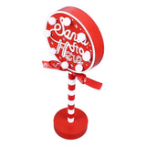Christmas Stop Here Decor Metal Solid Wood LED Delicate Santa Stop Here Tree Topper for Christmas Party Round 12x8x30.5cm In Australia - Darrahopens