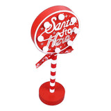 Christmas Stop Here Decor Metal Solid Wood LED Delicate Santa Stop Here Tree Topper for Christmas Party Round 12x8x30.5cm In Australia - Darrahopens