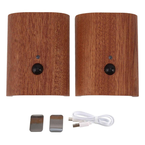 2Pcs Hallway Night Light Intelligent Linkage Wooden Motion Sensor Stairway Night Light USB Rechargeable Magnetic Wall LED Light In Australia - Darrahopens