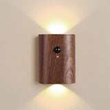 2Pcs Hallway Night Light Intelligent Linkage Wooden Motion Sensor Stairway Night Light USB Rechargeable Magnetic Wall LED Light