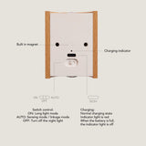 2Pcs Hallway Night Light Intelligent Linkage Wooden Motion Sensor Stairway Night Light USB Rechargeable Magnetic Wall LED Light