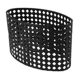 Iron Hollow Oval Lampshade Metal Engraving Hollow Lampshade Compatible for E27 E14 Caliber Lampholders Black