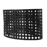 Iron Hollow Oval Lampshade Metal Engraving Hollow Lampshade Compatible for E27 E14 Caliber Lampholders Black