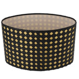Lampshade Oval Shaped Hollow Metal Carved Compatible E27 E14 Caliber Lampholders Lamp Cover for Office Bedroom Living Room Black and Yellow Liner In Australia - Darrahopens