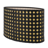 Lampshade Oval Shaped Hollow Metal Carved Compatible E27 E14 Caliber Lampholders Lamp Cover for Office Bedroom Living Room Black and Yellow Liner In Australia - Darrahopens