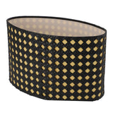 Lampshade Oval Shaped Hollow Metal Carved Compatible E27 E14 Caliber Lampholders Lamp Cover for Office Bedroom Living Room Black and Yellow Liner In Australia - Darrahopens