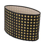 Lampshade Oval Shaped Hollow Metal Carved Compatible E27 E14 Caliber Lampholders Lamp Cover for Office Bedroom Living Room Black and Yellow Liner