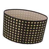 Lampshade Oval Shaped Hollow Metal Carved Compatible E27 E14 Caliber Lampholders Lamp Cover for Office Bedroom Living Room Black and Yellow Liner