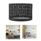 Lamp Shade Hollow Out Metal E27 E14 Clip On Easy Installation Durable Lamp Cover for Table Bedroom Living Room Home Black
