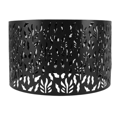 Metal Lamp Shades Hollow Carved Lampshade Modern Style Hollow Lampshade Compatible with E27 E14 Lamp Holder Water Grass Leaf Black