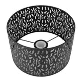 Metal Lamp Shades Hollow Carved Lampshade Modern Style Hollow Lampshade Compatible with E27 E14 Lamp Holder Water Grass Leaf Black