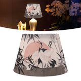 Chinese Style Lamp Shade Cloth E27 E14 Red Crowned Crane Decorative Drum Lamp Shade for Table Floor Lamp Hanging Light