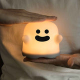 Cute Ghost Night Light Stepless Dimming USB Rechargeable Mini Kids Bedside Lamp Table Decoration for Nursery Bedroom Dorm Smile In Australia - Darrahopens