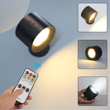 Magnetic Wall Mounted Sconces 360° Rotation Cordless LED Wall Hanging Sconces Support Touch Remote Control