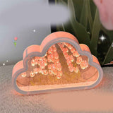 Tulip Cloud Mirror Night Lights 20 Pink Flowers Plastic Built in Batteries DIY Cloud Mirror Tulip Lamp for Birthday Valentine's Day In Australia - Darrahopens