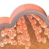 Tulip Cloud Mirror Night Lights 20 Pink Flowers Plastic Built in Batteries DIY Cloud Mirror Tulip Lamp for Birthday Valentine's Day