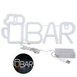 LED Neon Sign BAR Shape Design USB Or Battery Powered High Safety Widely Used Bar Neon Light for Bedroom Party Backyard White BAR In Australia - Darrahopens