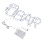 LED Neon Sign BAR Shape Design USB Or Battery Powered High Safety Widely Used Bar Neon Light for Bedroom Party Backyard White BAR In Australia - Darrahopens