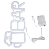 LED Neon Sign BAR Shape Design USB Or Battery Powered High Safety Widely Used Bar Neon Light for Bedroom Party Backyard White BAR