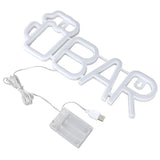 LED Neon Sign BAR Shape Design USB Or Battery Powered High Safety Widely Used Bar Neon Light for Bedroom Party Backyard White BAR
