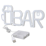 LED Neon Sign BAR Shape Design USB Or Battery Powered High Safety Widely Used Bar Neon Light for Bedroom Party Backyard Red BAR